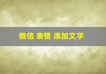 微信 表情 添加文字